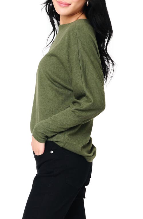 Shop Gibsonlook Slouchy Luxe Boatneck Top In Martini Olive