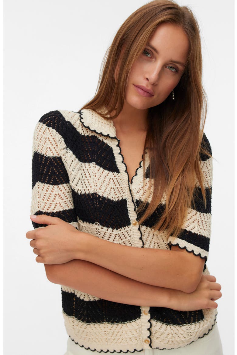 Golden Cove Cardigan, Alternate, color, BIRCH/ BLACK STRIPES