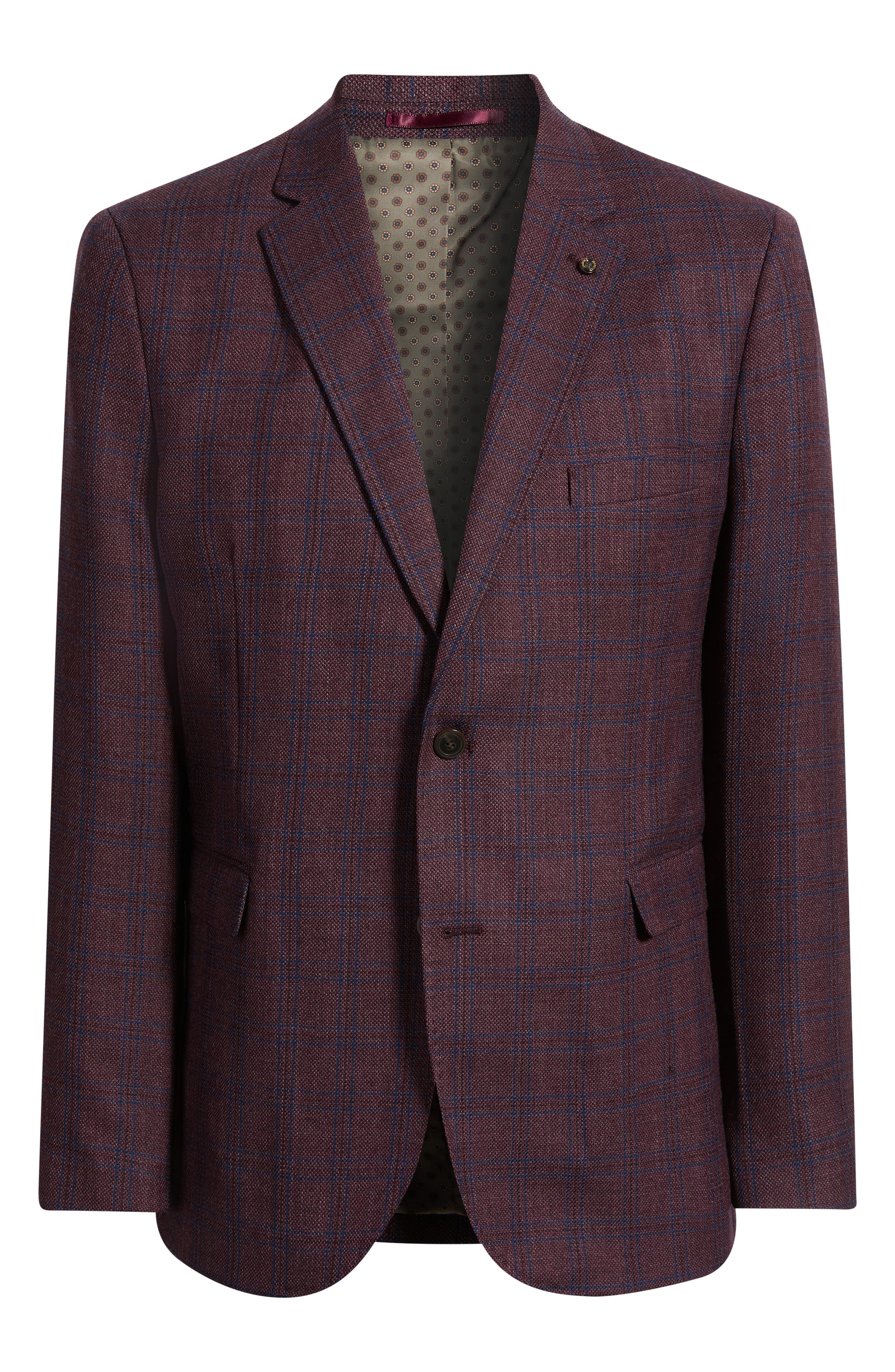 selected BURGUNDY WINDOWPANE PLAID