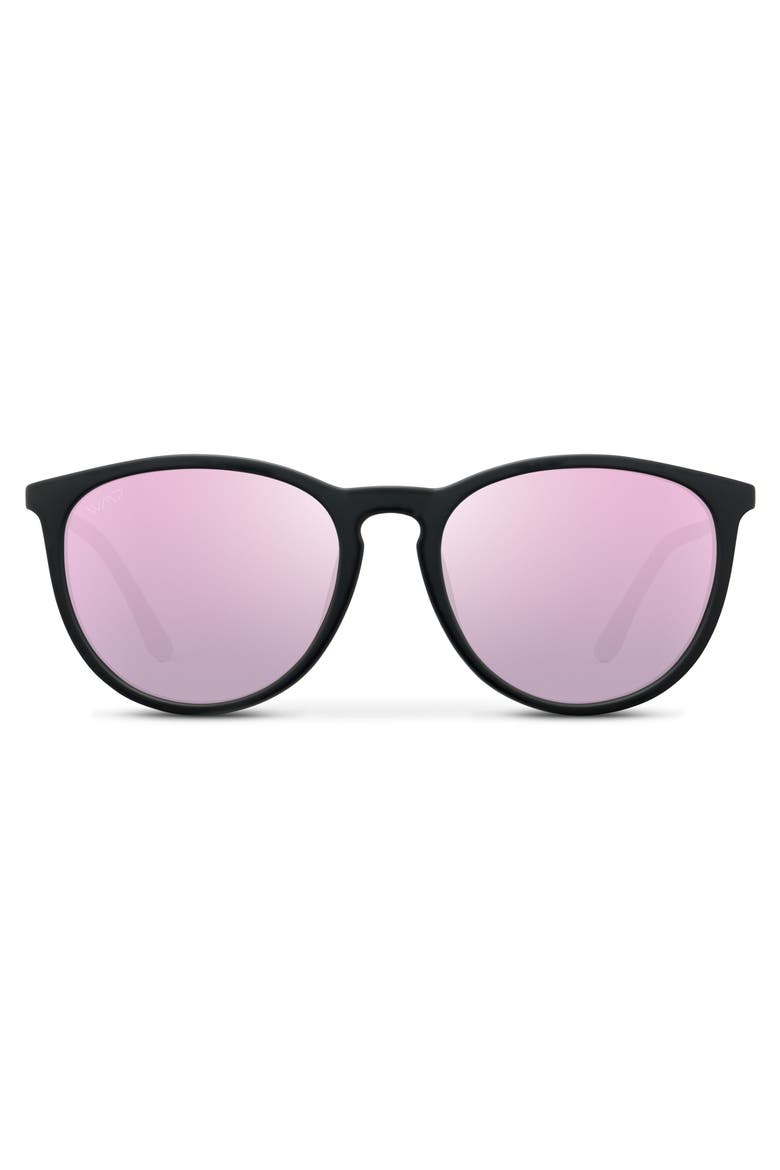 Drew - 55mm Round Polarized Sunglasses, Main, color, Blush Pink Black