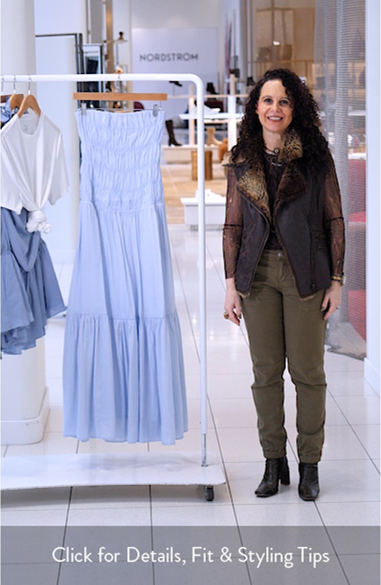 Rocio Shirred Strapless Tiered Maxi Dress, sales video thumbnail