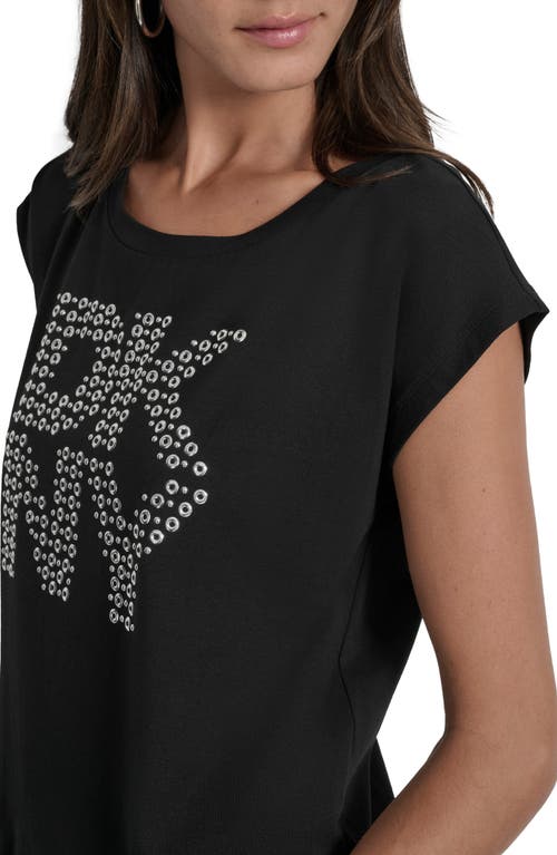 Dkny Grommet Logo T-shirt In Black