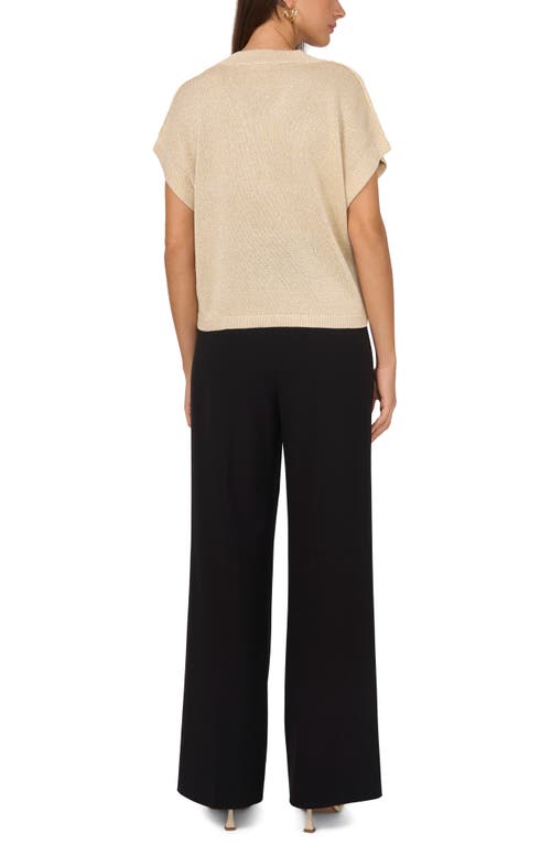 VINCE CAMUTO VINCE CAMUTO METALLIC V-NECK SWEATER