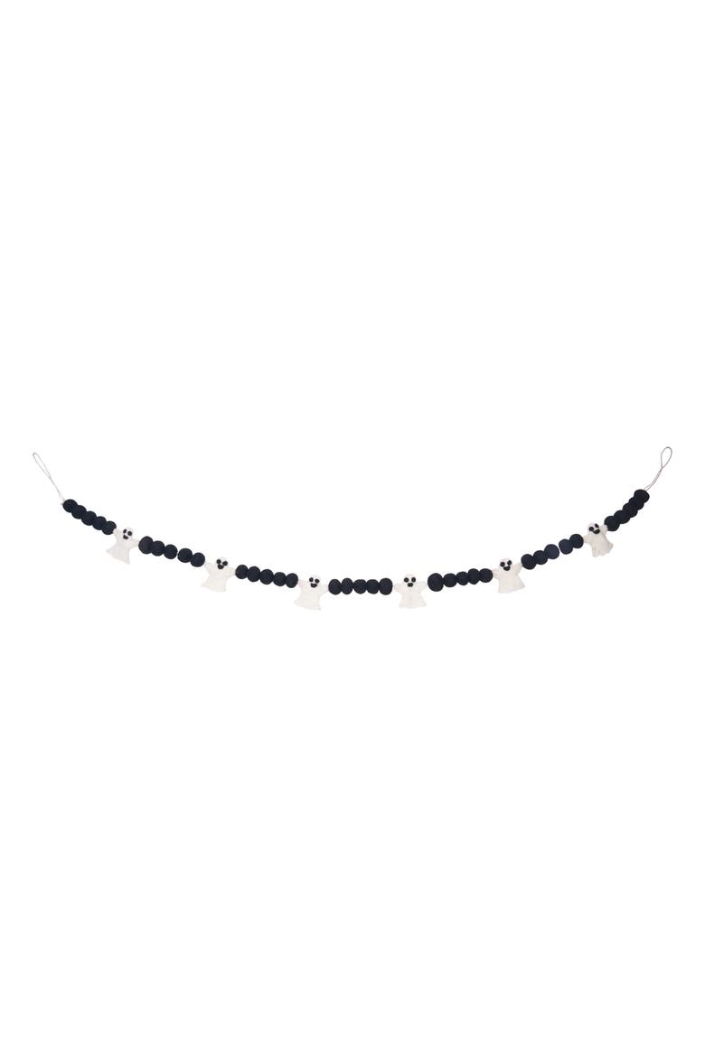 60" Ghost Decorative Felt Halloween Garland, Main, color, Black