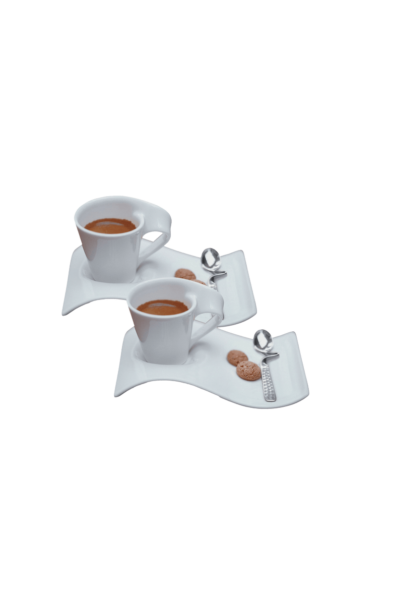 Villeroy & Boch NewWave Caffè 6 Piece Espresso Set for 2, Main, color, White