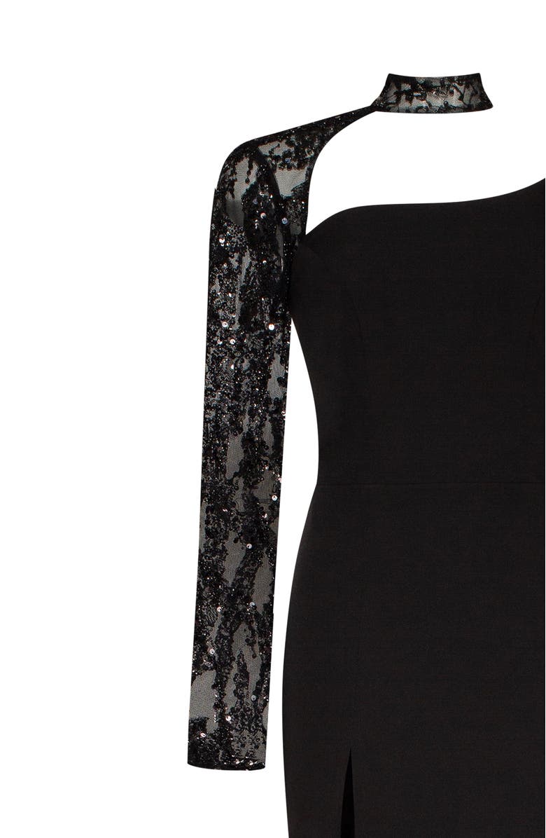 Milla Trumpet Gown With Detachable Sleeve, Alternate, color, 