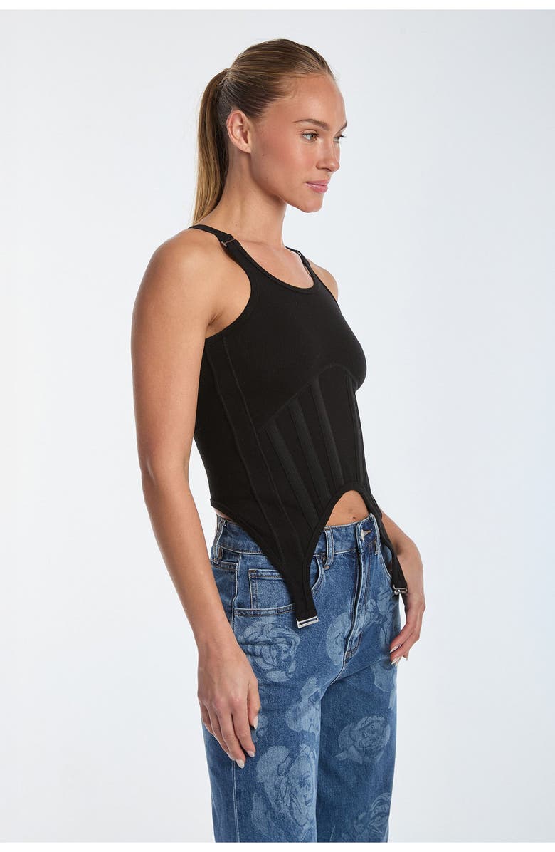 The Noli Shop Kiara Garter Tank Top, Alternate, color, Black
