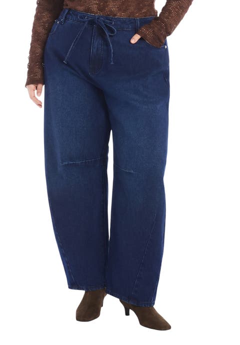 Dramatic Drawstring Barrel Jean (plus)