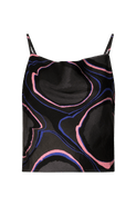 Untitled in Motion Amman Cowl-Neck Silky Crop Tank