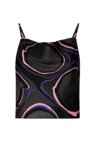 Untitled in Motion Amman Cowl-Neck Silky Crop Tank