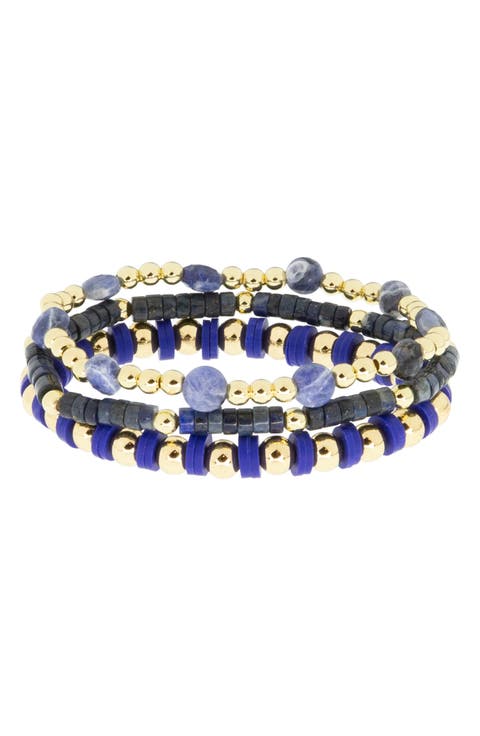 Set of 3 Beaded Stretch Bracelets