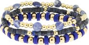 MARLYN SCHIFF Set of 3 Beaded Stretch Bracelets
