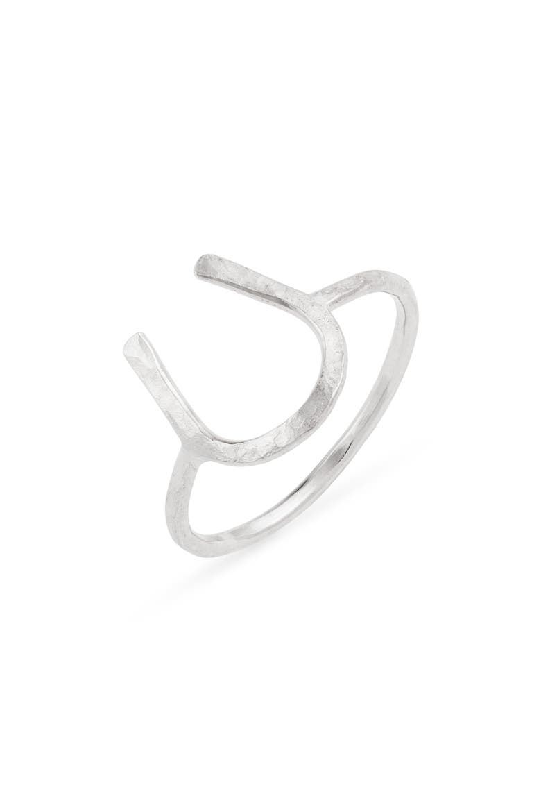Horseshoe Ring, Main, color, STERLING SILVER