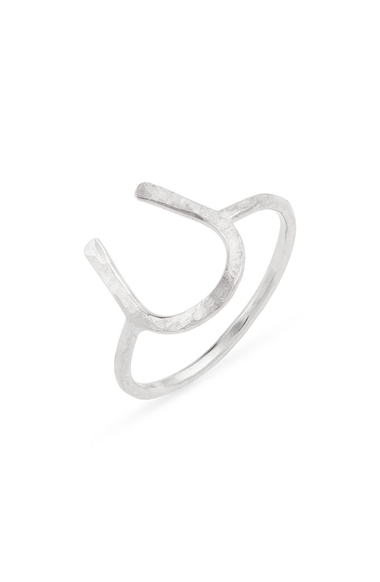 Nashelle Horseshoe Ring, Main, color, Sterling Silver