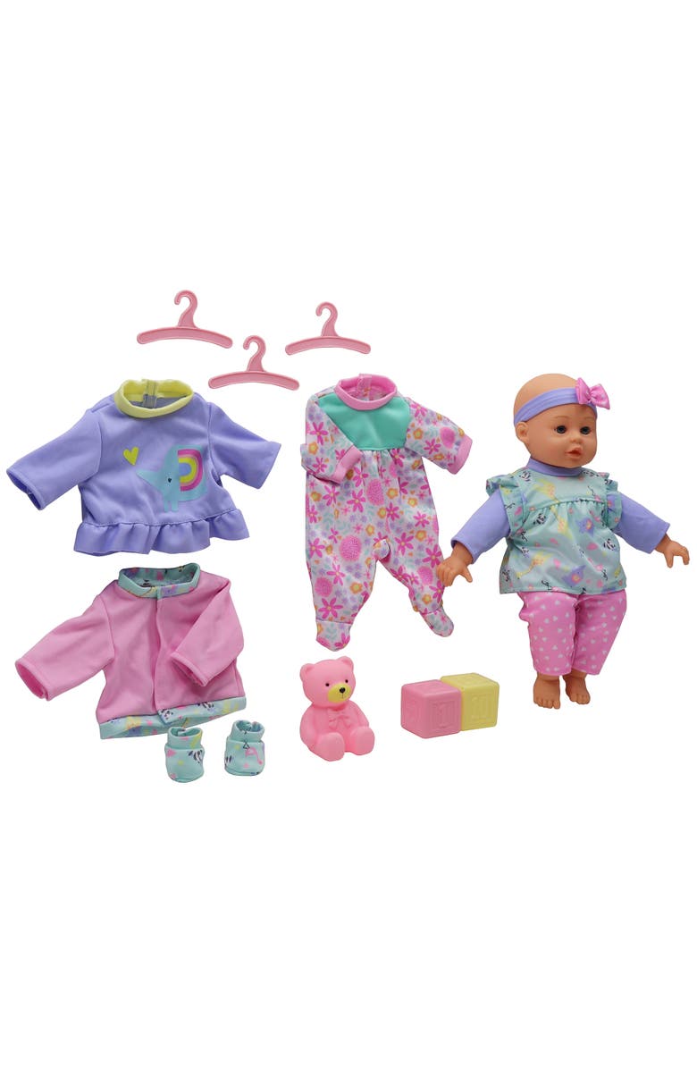 Dream Collection 14" Lifelike Soft Doll and Play Accessories, Age 2+, Alternate, color, Multicolored