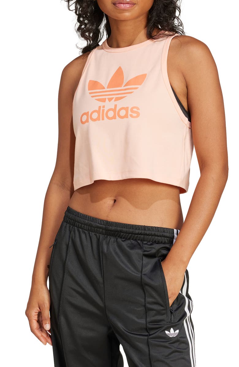 adidas Originals Trefoil Graphic Crop Tank, Main, color, 