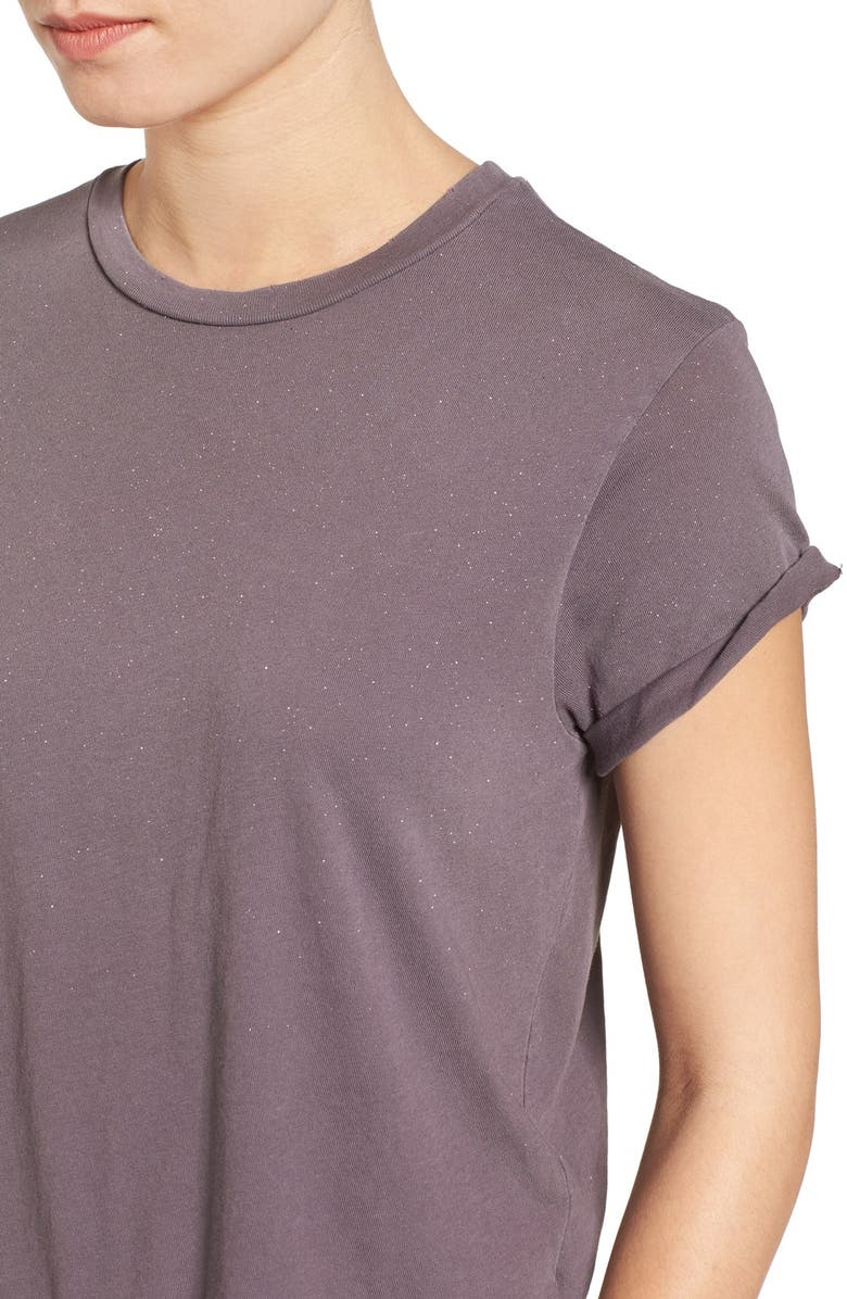 Current/Elliott The Rolled Sleeve Glitter Tee, Alternate, color, 