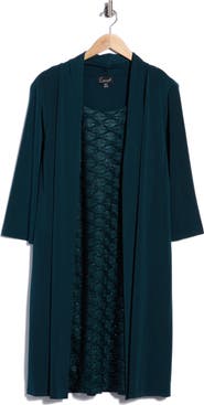 Connected Apparel Mock Jacket A-Line Dress