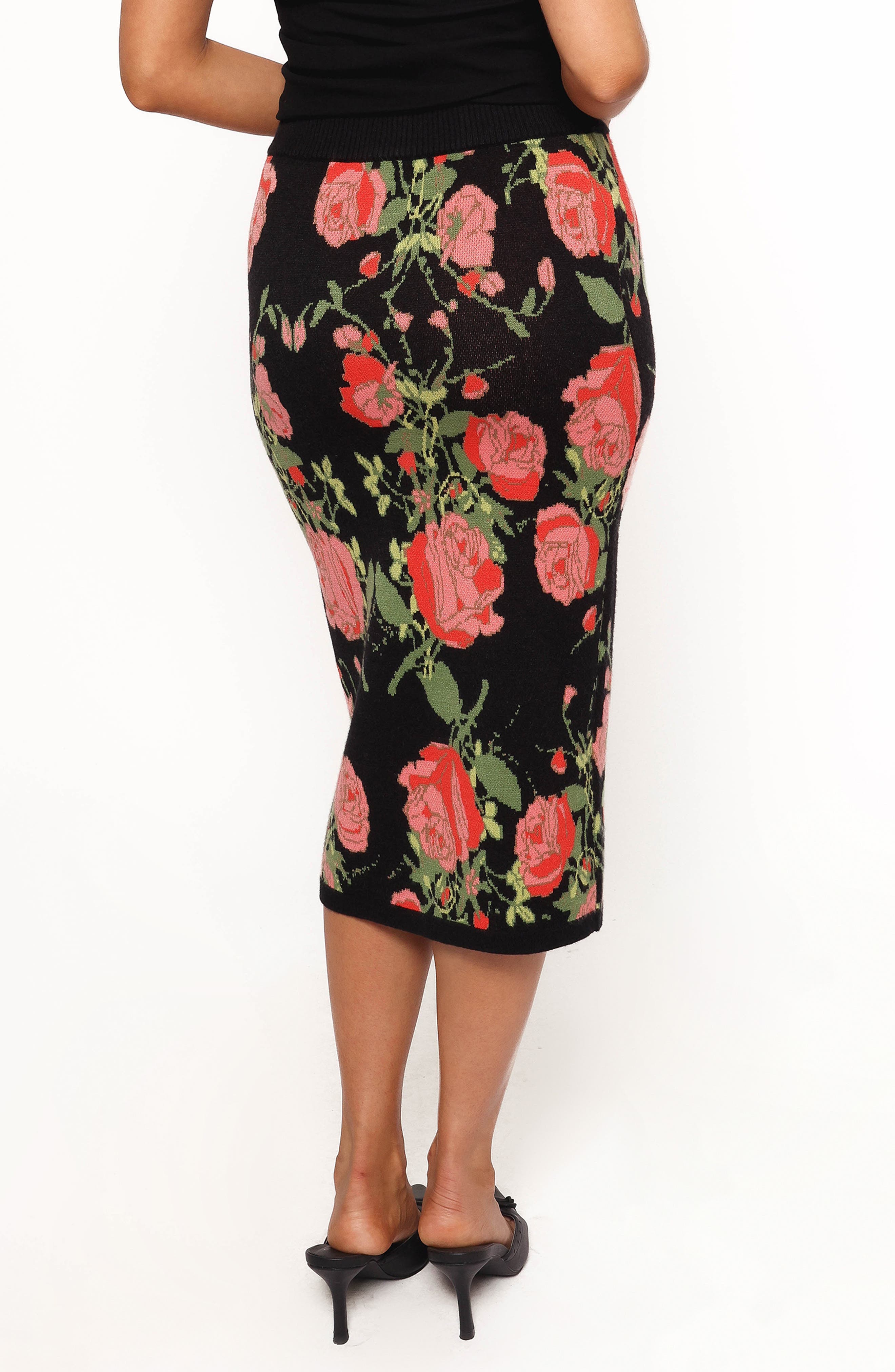 Reeva Floral Knit Pencil Skirt - image 2