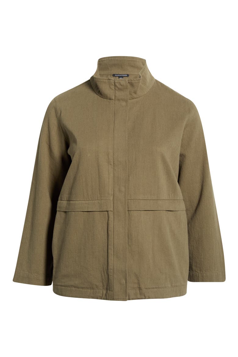 Zip-Up Organic Cotton & Organic Linen Jacket, Main, color, OLIVE