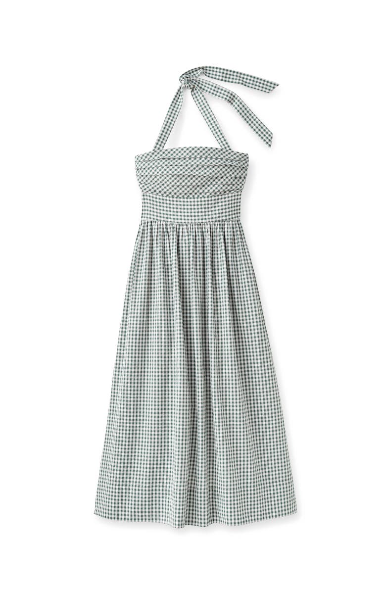 Cartolina Chalmers Gingham Halter Midi Dress, Main, color, Moss