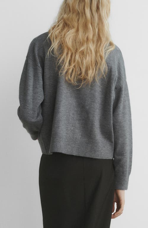 Mango V-neck Cardigan In Gray