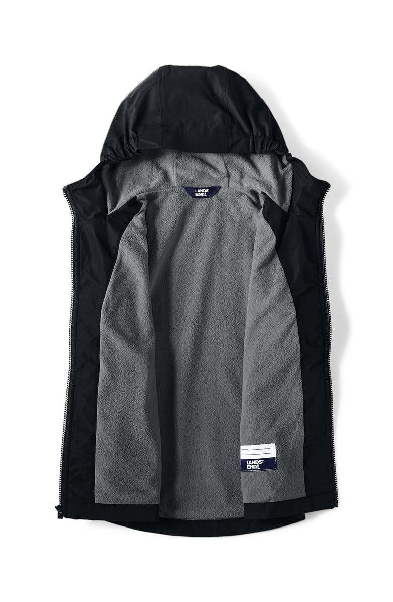 Lands' End School Uniform Kids Rain Jacket, Alternate, color, Black