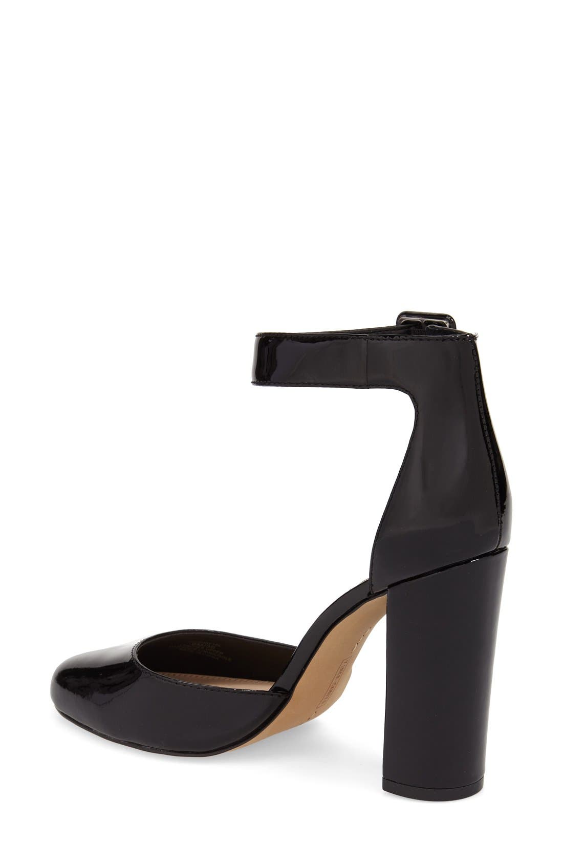 'Shaytel' Block Heel Pump, Alternate, color, BLACK PATENT LEATHER
