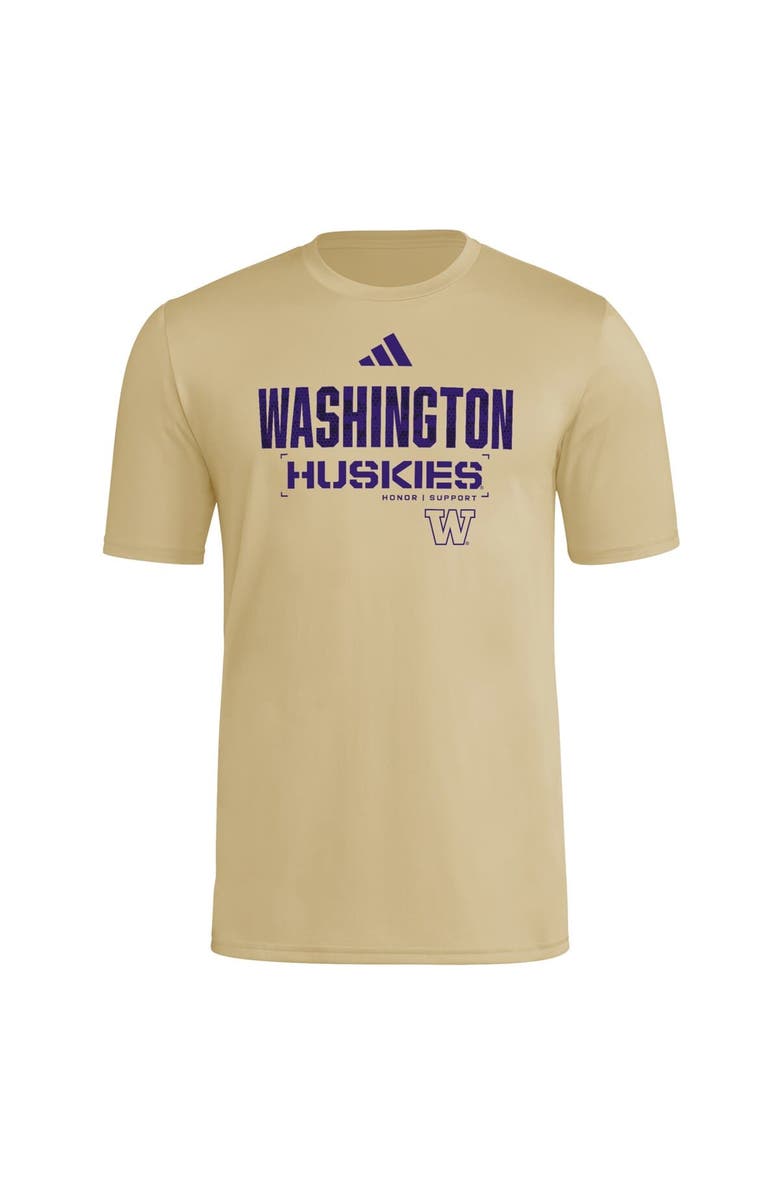 adidas Men's adidas  Natural Washington Huskies 2025 Military Appreciation Pre-Game AEROREADY T-Shirt, Alternate, color, Natural