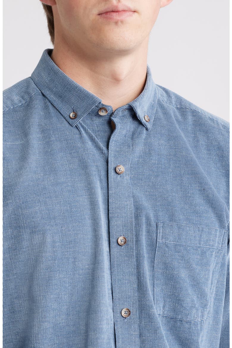 Textured Corduroy Button-Down Shirt, Alternate, color, BLUE