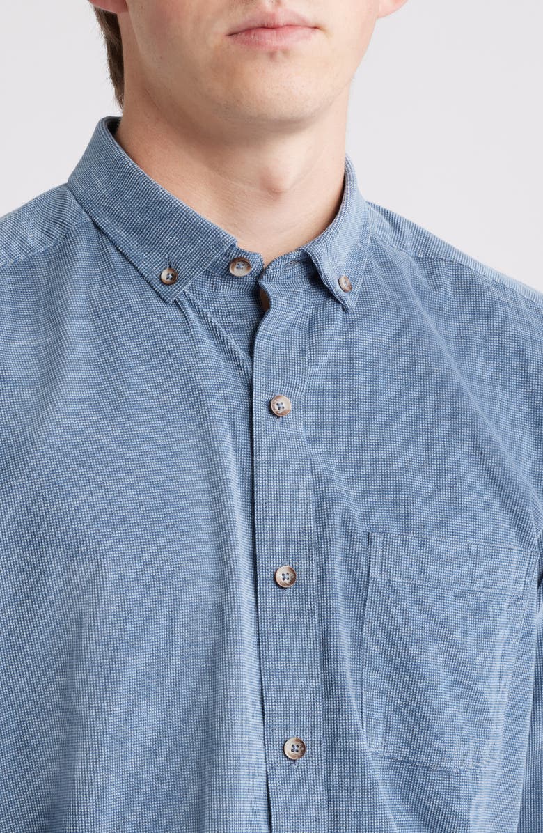 Johnston & Murphy Textured Corduroy Button-Down Shirt, Alternate, color, Blue