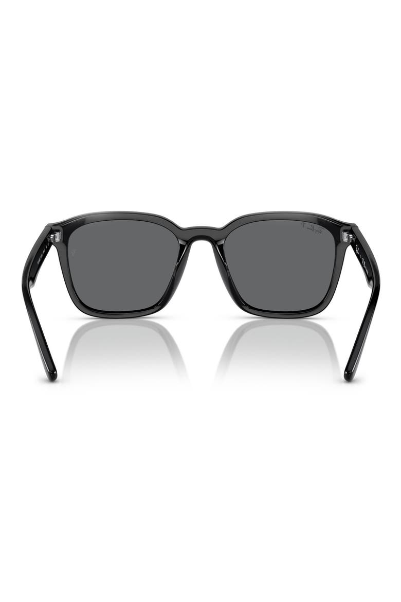 66mm Polarized Oversize Square Sunglasses, Alternate, color, BLACK / DARK GREY POLAR
