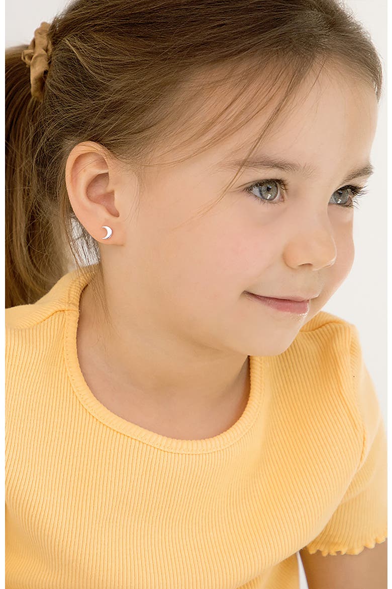 Classic Crescent Moon Earrings, Alternate, color, Silver