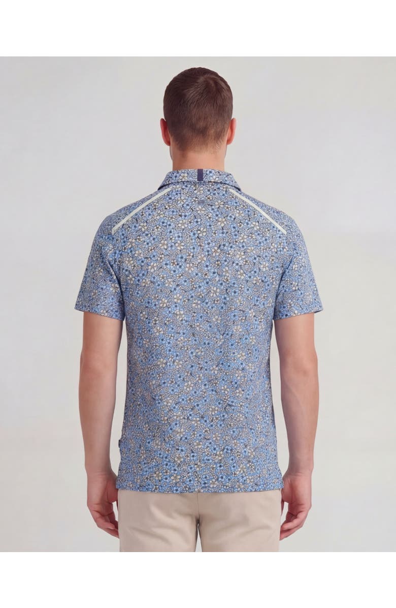 Lords of Harlech Floral Field Mens Knit Polo, Alternate, color, Floral Field Blue