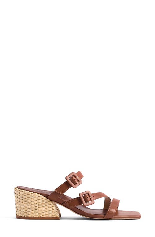 Marion Parke Women Imogen Raffia Block Heel In Tan In Luggage Raffia