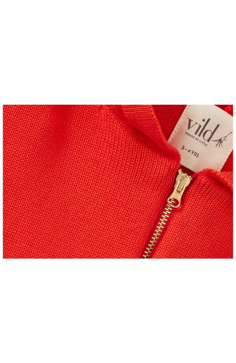 Vild House of Little Organic Knit Cardigan, Alternate, color, Coral