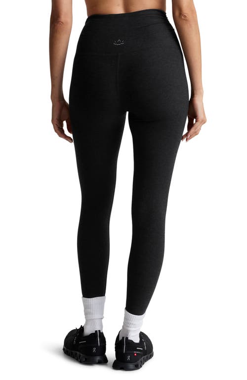 Beyond Yoga Space Dye Shirred Leggings In Darkest Night