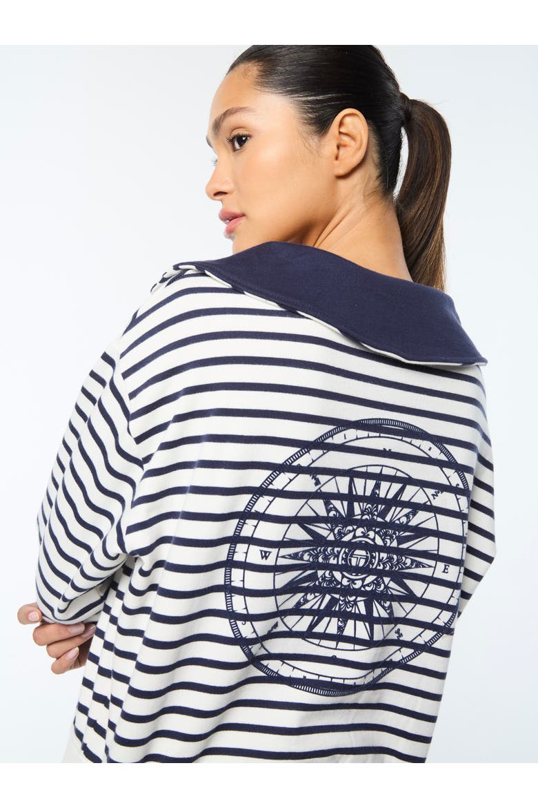 Marina Sailor Collar Sweatshirt, Alternate, color, GARDENIA