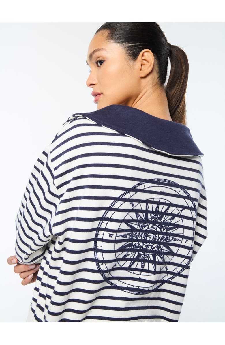 Sergio Tacchini Marina Sailor Collar Sweatshirt, Alternate, color, Gardenia