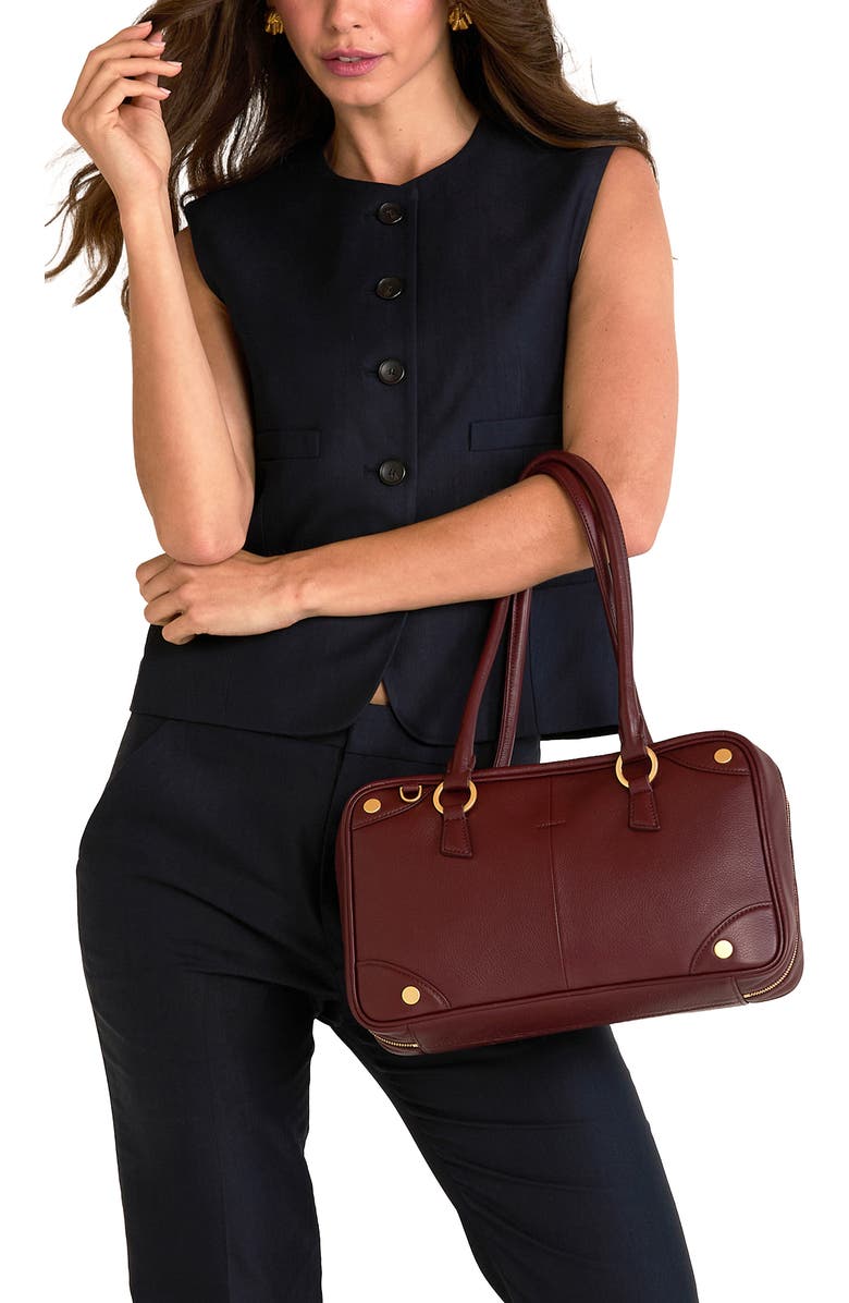 HAMMITT Medium Meredith Leather Shoulder Bag, Alternate, color, Cherrywood Pebble Brushed Gold