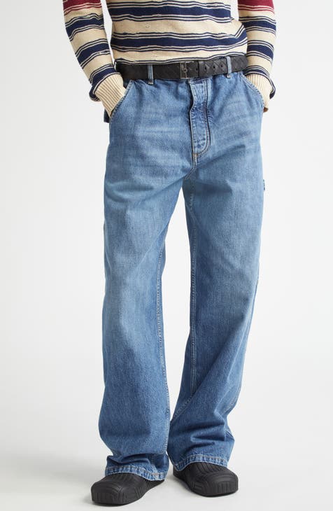 Walk In Paris Men's Baggy Blue Denim Jeans Black