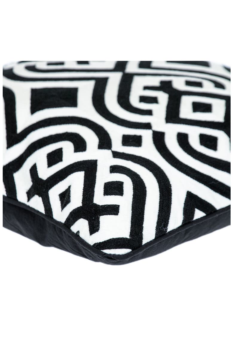 Vega Throw Pillow, Alternate, color, BLACK