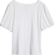 Tommy Bahama Eyelet Puff Sleeve Organic Cotton Top