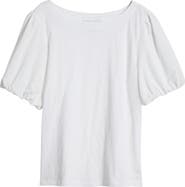 Tommy Bahama Eyelet Puff Sleeve Organic Cotton Top