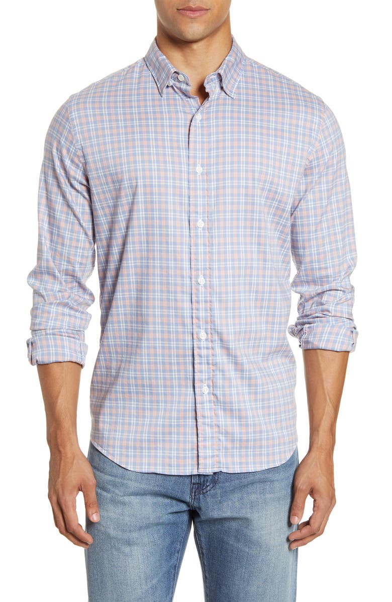 Faherty Movement Plaid Button-Up Shirt, Main, color, 