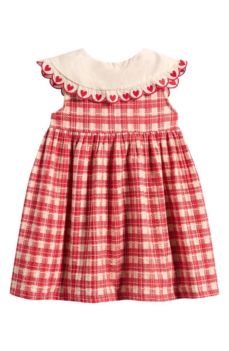 NEXT Kids' Gingham Embroidered Dress, Alternate, color, Pink