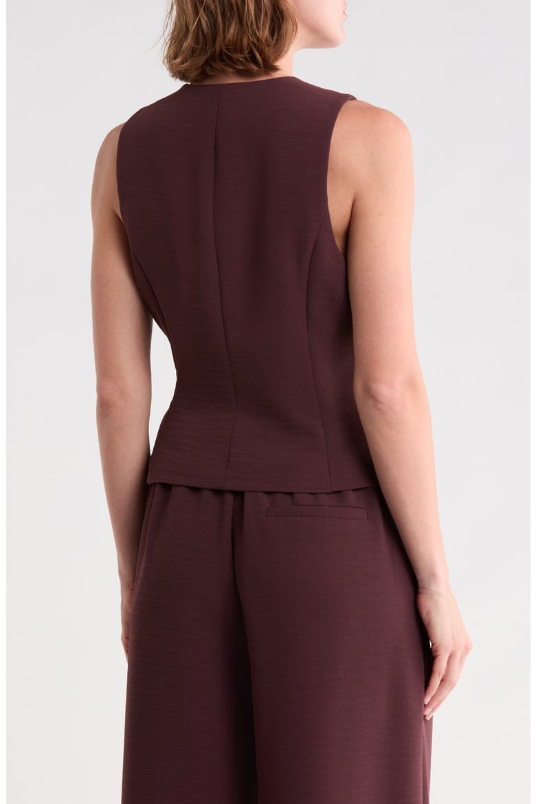 Crepe Waistcoat, Alternate, color, BURGUNDY FUDGE