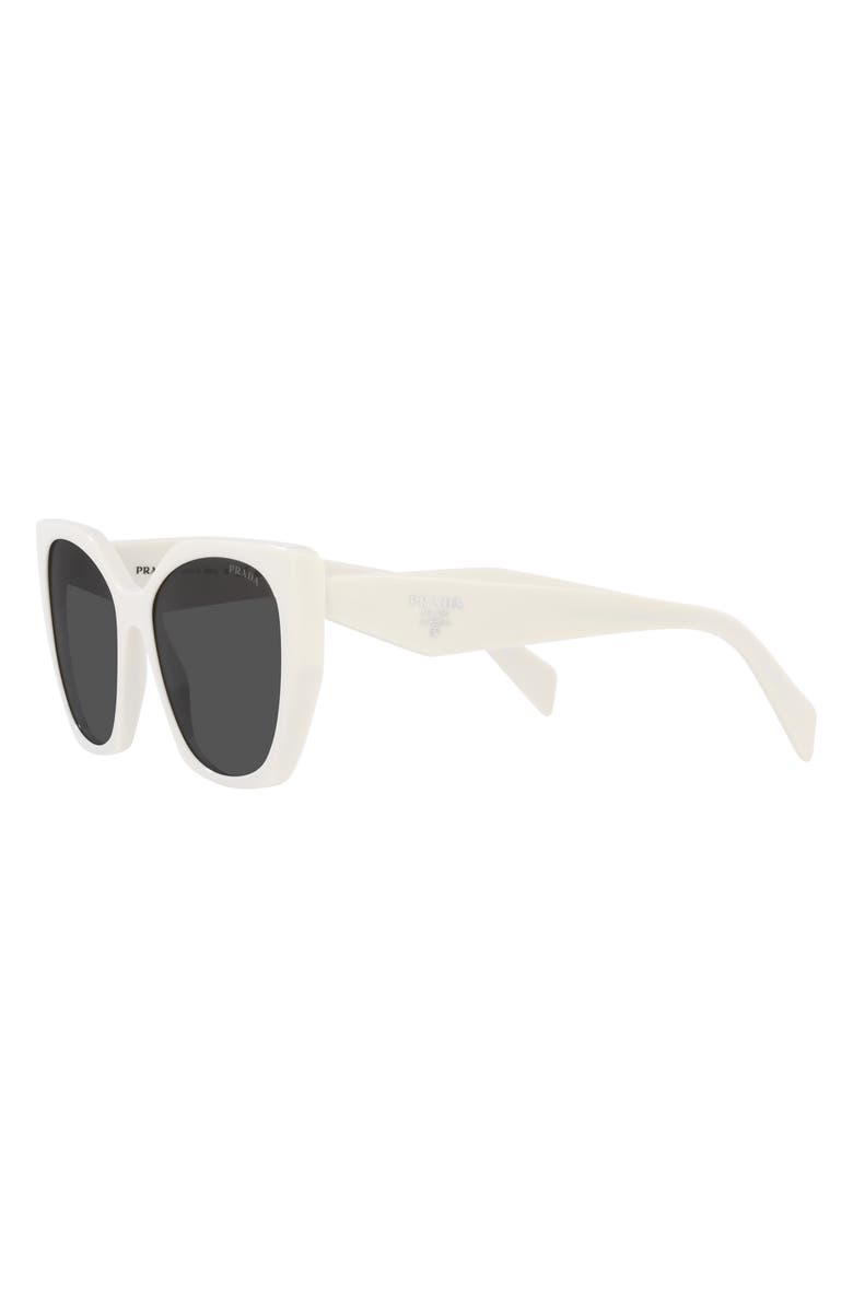 Prada 50mm Small Rectangular Sunglasses, Alternate, color, Bone