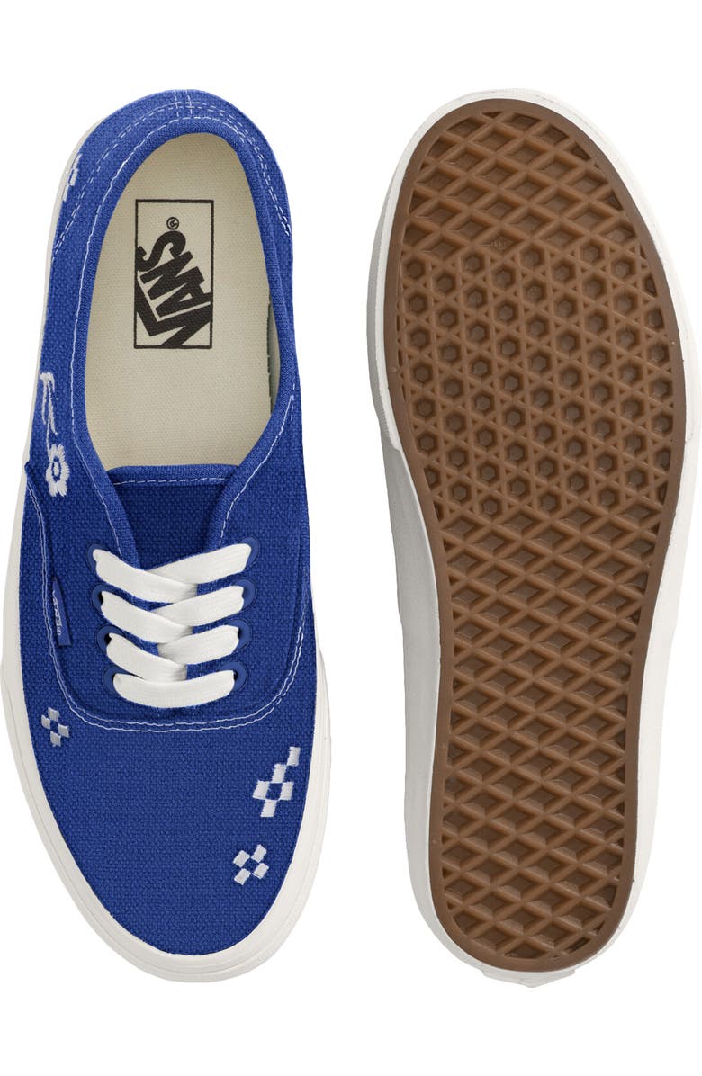 Vans Gender Inclusive Authentic Sneaker, Alternate, color, Embroidery Blue/ Marshmallow