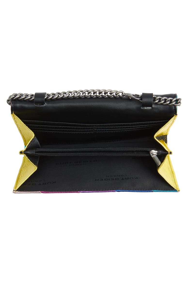 Stripe Leather Chain Wallet, Alternate, color, MULTI/ OTHER